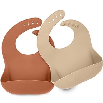 2-Pack Silicone Bibs For Babies