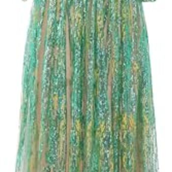 Tulle Embroidered Long Dress