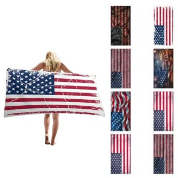 32x52in Independence Day Memorial Day Microfiber Lightweight Beach Pool Thin Towels Travel Swimming Decor Gifts