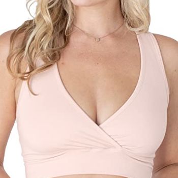 French Terry Racerback Nursing Sleep Bra for Maternity/Breastfeeding (Soft Pink