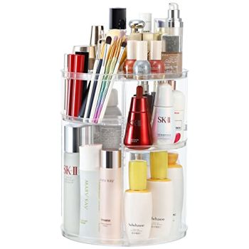 Makeup Organizer,360 Degree Rotating Adjustable Acrylic Cosmetic Storage Display Case,6 Layers Large Capacity Makeup Storage for Perfumes,Makeup Brushes,Lipsticks and More,Clear Transparent