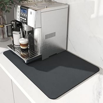 -Coffee Mat Hide Stain Rubber Backed Absorbent Dish Drying Mat for Kitchen Counter-Coffee Bar Accessories Fit Under Coffee Maker Coffee Machine Coffee Pot Espresso Machine Dish Rack