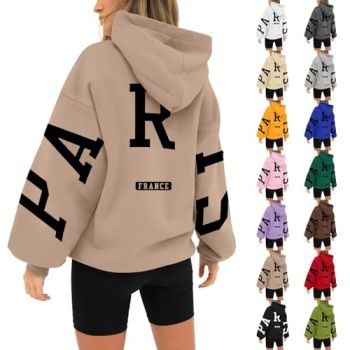 Hoodies for Women Deals Of The Day Womens Relaxed Zip-Up Hoodie Fall Oversized Sweatshirt Y44K Streetwear Jacket Hoodies