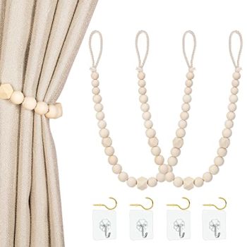 Wood Bead Curtain Tiebacks