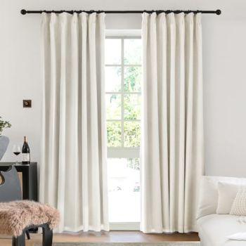 2 Pages Pinch Pleated Blackout Curtains 84 inch Long