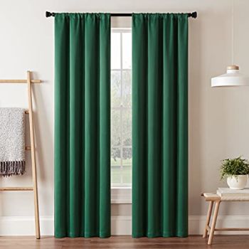 Eclipse Darrell Modern Blackout Thermal Rod Pocket Window Curtains for Bedroom or Living Room (Single Panel)
