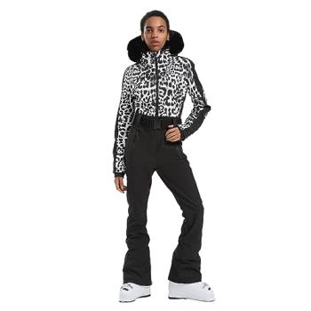 Ski Suit Womens One Piece Snowboard Snowsuit Winter Onesies Waterproof Windproof Snow Jumpsuit for Outdoor Sports