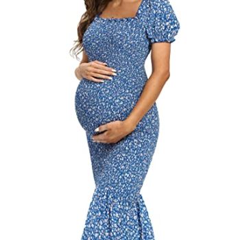 Maternity Summer Floral Midi Bodycon Dresses