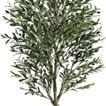 Artificial Olive Tree 7ft Tall Fake Potted Olive Silk Tree