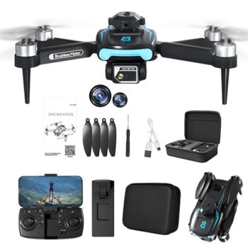 Folding Mini Drone 2-Camera HD 1080p Aerial Photography Drone Gift for Boys Girls Brushless Motor Mobile Phone Control Multiple Flight Modes 1Pcs