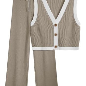 2 Piece Sets Womens Two Piece Lounge Sets Summer Spring Fashion Vacation Outfits Beach Clothes 2024 Matching Casual Trendy Sweater Clothing