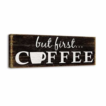 Inspirational Quotes Motto Canvas Wall Art,Coffee Prints Signs Framed,Retro Artwork Decoration for Bedroom,Living Room,Office & Home Wall Decor (6 x 16 inch