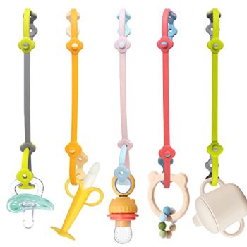 Toy Straps for Baby 5PK Silicone Toy Leash Holder for Stroller HighChairs Car seat