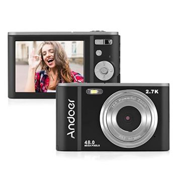 Portable Digital Camera 48MP 2.7K 2.88-inch IPS Screen 16X Zoom Auto Focus Self-Timer 128GB Extended Memory Face Detection Anti-Shaking
