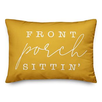 Front Porch Sittin' Yellow Indoor/Outdoor Pillow