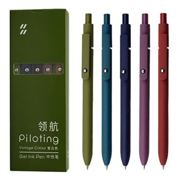 5 Pcs 0.5mm Black Ink Pens Fine Point Smooth Writing Pens
