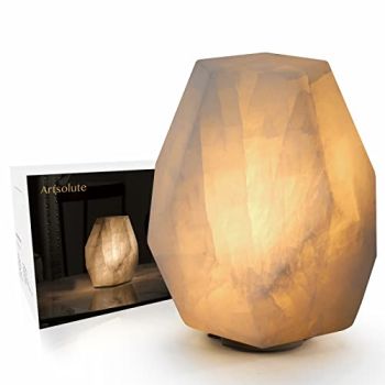 Handcrafted Solid Stone Lamp Carved from Natural Calcite