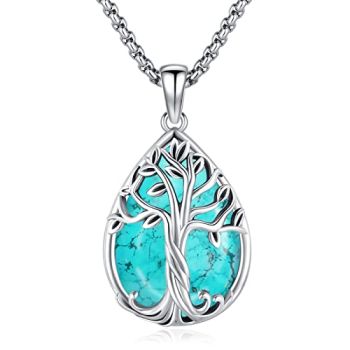 Real Jewelry for Women Mother’s Day Gifts 925 Sterling Silver Turquoise Necklace Western Statement