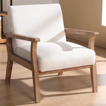 Mid Century Modern Accent Chair Comfy Fabric Armchair Upholstered Indoor Corner Chair