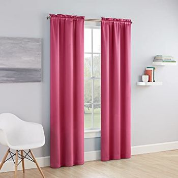 Tricia Modern Room Darkening Thermal Rod Pocket Window Curtains for Bedroom (2 Panels)