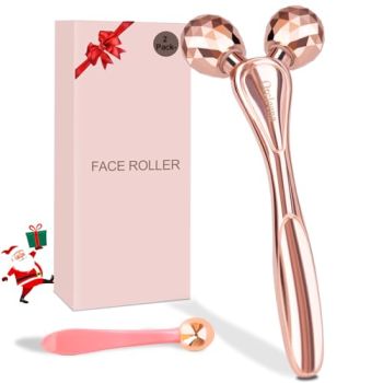 3D Face Roller Massage Tool Facial Massager Metal Set Skin Care Hypoallergenic Versatile Anti-Wrinkle Smoothing Fine Lines for Firming Easing Facial Fatigue Office Travel-Friendly