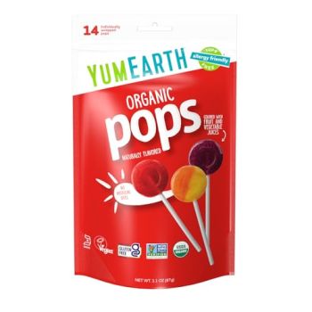 Organic Lollipops, Assorted Flavors, 3 oz (14 Pops)