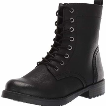 Women's Lace-Up Combat Boot, Black, 9