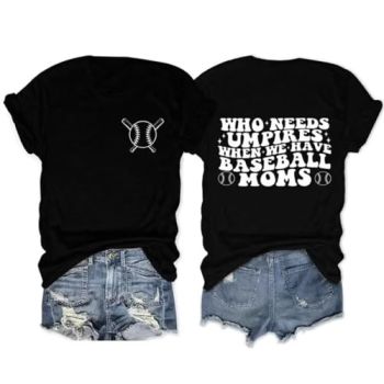 Baseball Moms Shirts Women Baseball Graphic T Shirt Game Day Graphic Tee Shirt Summer Short Sleeve Baseball Tee Tops