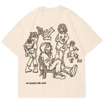Oversized Graphic Tees Y2k Vintage Tees for Men Women Streetwear Unisex T Shirts