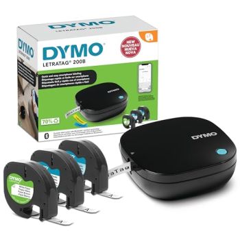 LetraTag 200B Bluetooth Label Maker Value Pack Compact Label Printer Connects Wirelessly to iOS & Android