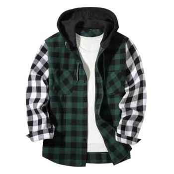 amaon My Orders On amaon 2024,Men's Cotton Lightweight Jackets,Men's Flannel Jacket Sherpa Lined Hoodies Zip Up Fleece Plaid Shirt Jackets Winter Outdoor Coat Warm Outwear,