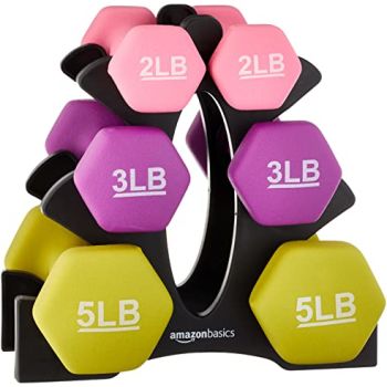 Neoprene Coated Hexagon Workout Dumbbell Color Coded Hand Weight