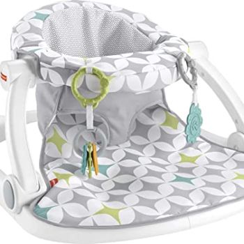 Portable Baby Chair Sit-Me-Up Floor Seat With Developmental Toys & Machine Washable Seat Pad