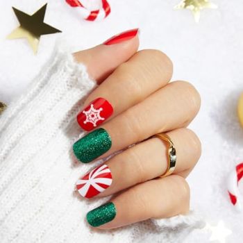Modelones Christmas 30Pcs Press on Nails