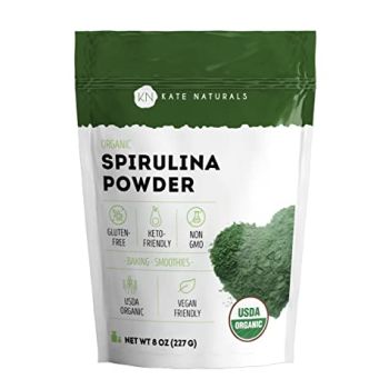 Organic Spirulina Powder (8 oz) for Immune Support and Antioxidants USDA Certified. Natural. Non-GMO. Gluten-Free. Nutrient Dense Superfood Supplement