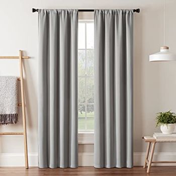 Eclipse Darrell Modern Blackout Thermal Rod Pocket Window Curtains for Bedroom or Living Room (Single Panel)