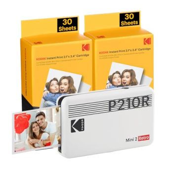 Mini 2 Retro 4PASS Portable Photo Printer (2.1x3.4 inches) + 68 Sheets Bundle