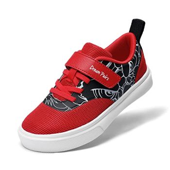 Boys Girls Shoes Casual Running Tennis Athletic Walking Sneakers for Toddler/Little Kids Black/Red Size 9 Toddler SDFS2214K