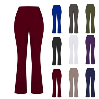 My Orders Prime Deals Today Only Women's Dress Pants High Waist Work Office Pants Casual Flare Trousers Running Gym Sports Pants Stretch Yoga Leggings Deals of The Day