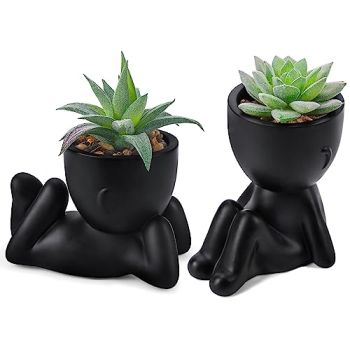 Set of 2 Fake Plants Artificial Succulent Plants for Office Desk Accessories Bathroom Home Room Aesthetic Decor Indoor