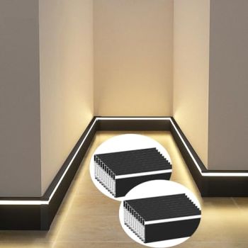 10 Pack 3.3ft LED Aluminum Channel Skirting,78mmX12mm Skirting LED Strip Light Aluminum Channel Profile Skirtingboard Baseboard Skirting Light for Living Room Bedroom Kitchen Home Theater