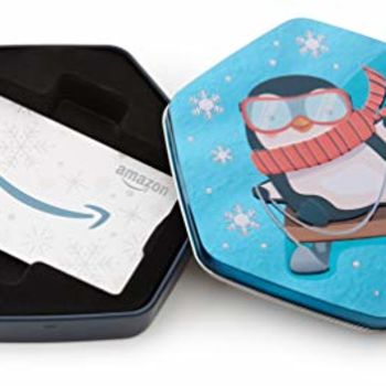 .com Gift Card in a Penguin Tin