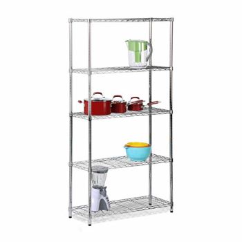 5-Tier Chrome Heavy-Duty Adjustable Shelving Unit