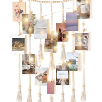 Macrame Hanging Photo Display Wall Decor