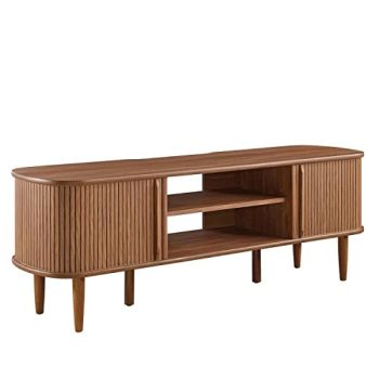 Contour Mid-Century Modern Media TV Stand in Walnut