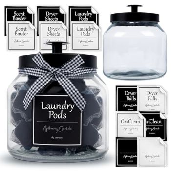 Glass Jar for Laundry Room Organization Jars Half Gallon Laundry Storage Glass Container