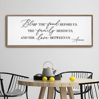 Bless the Food Before Us Wall Decor Framed Canvas