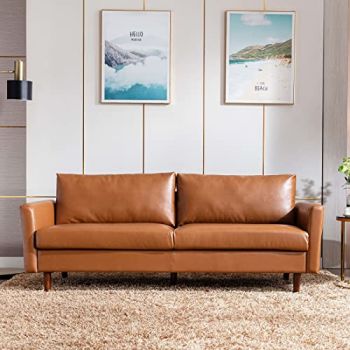 80'' Faux Leather Sofa Couch