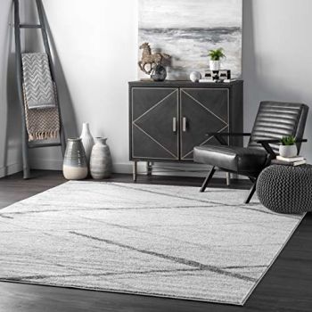 Thigpen Contemporary Area Rug, 7x9, Grey