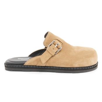 , Sporty Suede Mules, 37 (7), Beige